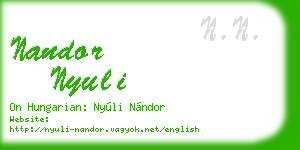 nandor nyuli business card