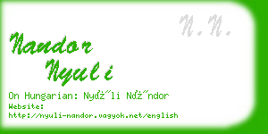 nandor nyuli business card